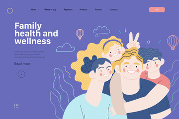 Family health and wellness - medical insurance web template