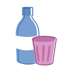 Sticker - bottle and cup