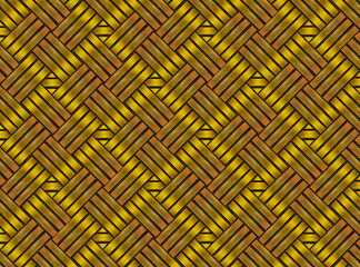 Diagonal pattern of golden edges of a black book, toned in fortuna gold color, close up