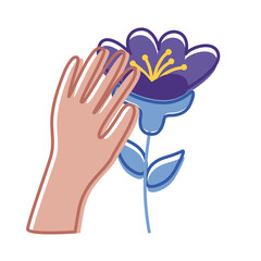 Sticker - hand with flower