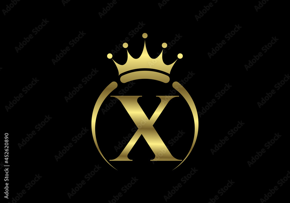 Initial X monogram alphabet with a crown. Royal, King, queen luxury ...