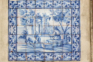 Wall Mural -  pretty little porcelain tile from Lisbon Portugal
