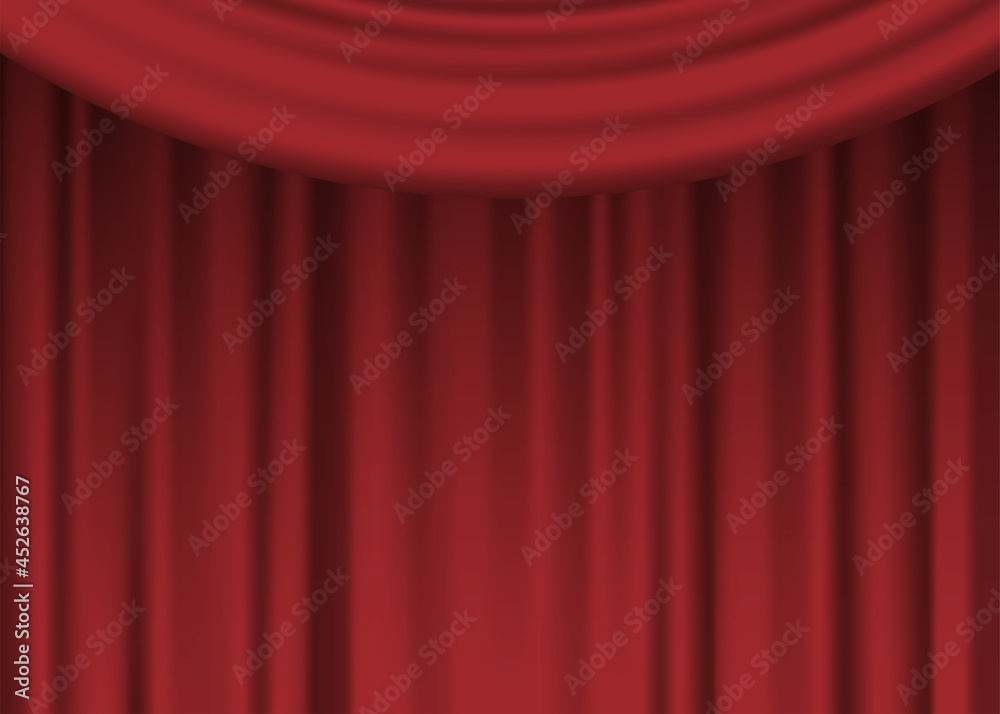 赤いカーテンの背景イラスト素材 ベクター Background Wall Mural Backgrou Neg