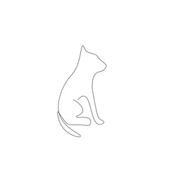 Wall Mural - Cat line drawing vector illustration