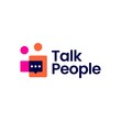 people talk chat bubble communication conference logo vector icon illustration