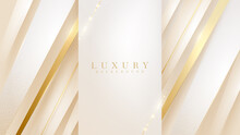 Golden Diagonal Line Luxury Background, Modern Cover Design. Invitation Card Template Concept. Vector Illustration.
