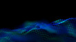 © RDVector - Modern blue technology wave. Led soft focus background. Neon light big data.