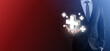 © Ivan - Businessman hold 3D plus icon, man hold in hand offer positive thing such as profit, benefits, development, CSR represented by plus sign.The hand shows the plus sign