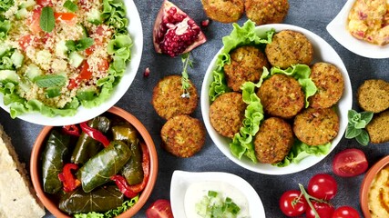 Canvas Print - assorted of lebanese food