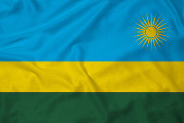 Wall Mural - Flag of Rwanda, realistic 3d rendering with texture