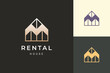 Home or resort logo in luxury style for real estate business