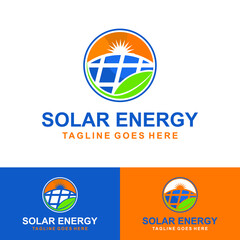 Wall Mural - solar energy creative logo design idea 