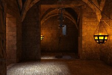 Fantasy Medieval Dungeon Architecture Construction 3d Illustration