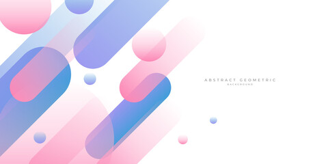 Wall Mural - Blue and pink gradient geometric shape background 