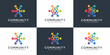 Set of modern community logo design collection Premium Vektor