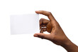 Black Female Hand Holding White Card