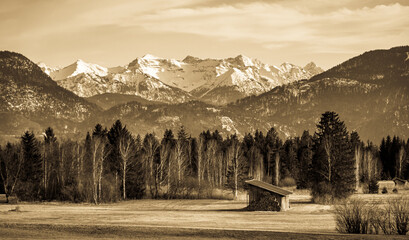 Canvas Print - landscape near benediktbeuern in bavaria