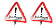 Illustration Corona 2G-Regel und 3G-Regel Schilder auf weissem Hintergrund