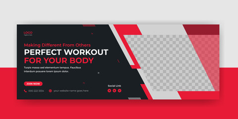 fitness gym sports facebook cover banner template instagram social media web banner post