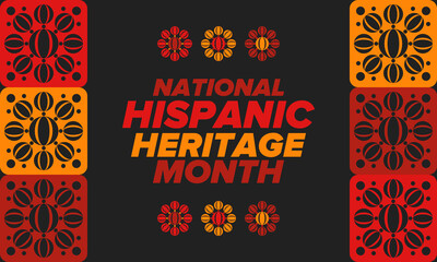 National Hispanic Heritage Month in September and October. Hispanic and Latino Americans culture. Celebrate annual in United States. Poster, card, banner and background. Vector illustration