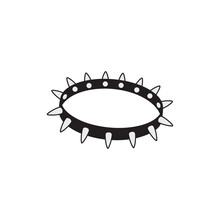 Spiky Necklace Collar Choker Vector Hand Drawing