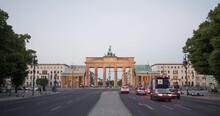 Brandenburg Gate In Historical City Center Of Berlin, Germany Timelapse