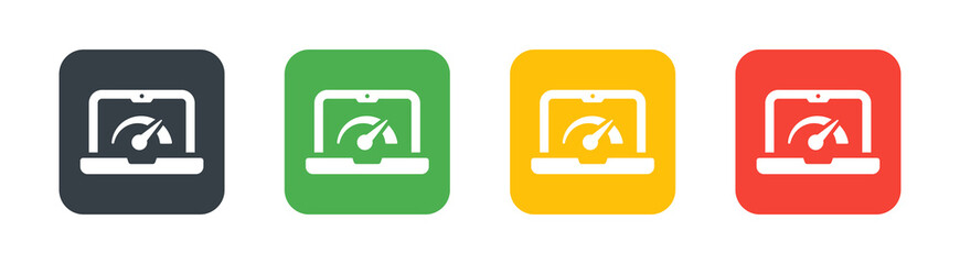 Aufkleber - Internet speed measurement on laptop icon. Technology concept