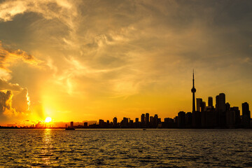 Sticker - Toronto skyline at sunset, Canada