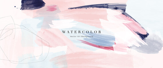 Wall Mural - watercolor abstract art background vector. wallpaper design with paint brush beige watercolor. illus