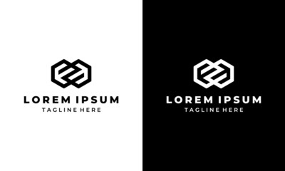 initial letter ff with infinity infinite logo design inspiration