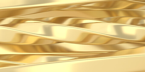 Golden abstract background, Gold luxury background 3D rendering. 3D illustration.