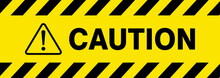 Caution Yellow Sign.  Warning With Black Tab, Vector Illustration. 
 