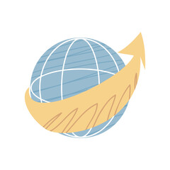 Wall Mural - world with around arrow