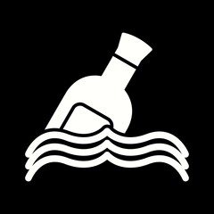 Poster - Unique Bottle In Water Vector Glyph Icon