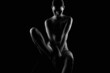 © eugenepartyzan - Female silhouette. Nude Woman in the dark