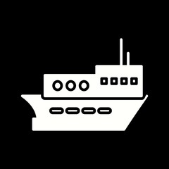 Canvas Print - Unique Delivery Ship Vector Glyph Icon