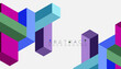© antishock - Abstract background. 3d cubes, cubic elements and blocks. Techno or business concept for wallpaper, banner, background, landing page