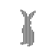 Wall Mural - rabbit black barcode line icon vector on white background.