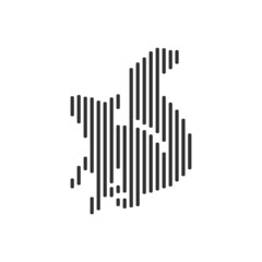 Wall Mural - squirrel black barcode line icon vector on white background.
