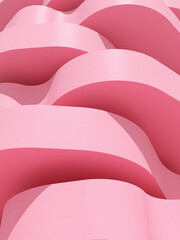 Wall Mural - Abstract pink circular architecture, Concave and convex, Curve building. 3d rendering.