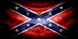 Battle wavy flag of Confederate in grunge style with darkened edges. Aged texture
