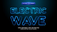 Blue Elictric Wave Editable Text Effect