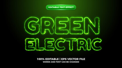 green elictric wave editable text effect