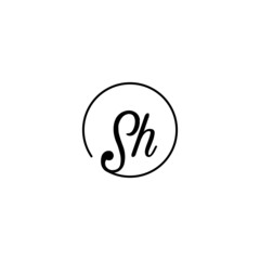 SH circle initial logo best for beauty and fashion in bold feminine concept