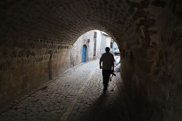 Wall Mural - walking in the tunnel