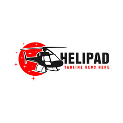 Sticker - air transport helicopter illustration logo design