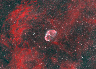 Wall Mural - crescent emission nebula also known as ngc 6888 in the cygnus constellation. at the center the star 