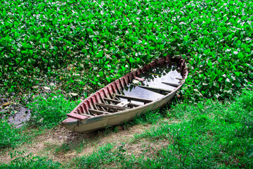 A boat on the lake. I captured this image on August-20-2021 from Bangladesh, South Asia