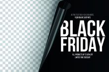 Modern Black Friday Sale Background With Paper Style