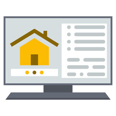 Poster - house sale online flat icon